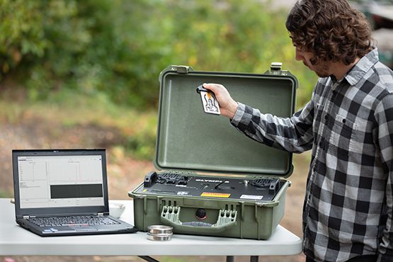 Sample being prepared for the Terra II